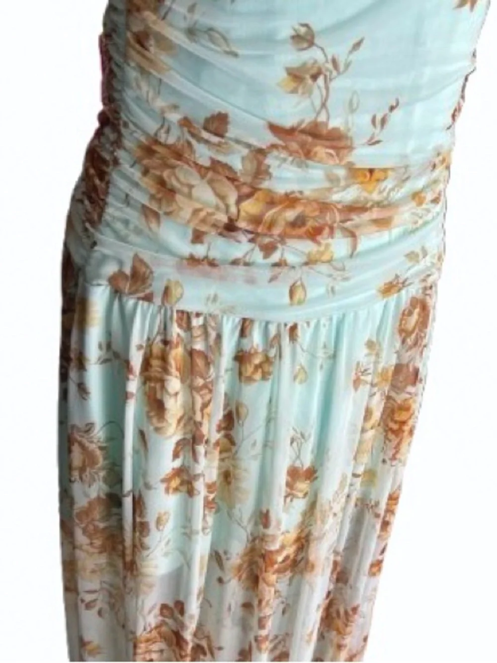 Sheer Abercrombie & Fitch Dress Mint Green Floral Illusion Medium Maxi Mesh Boho